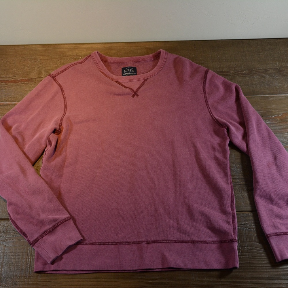 Red Vintage Wash J. Crew Crew Neck Sweatshirt